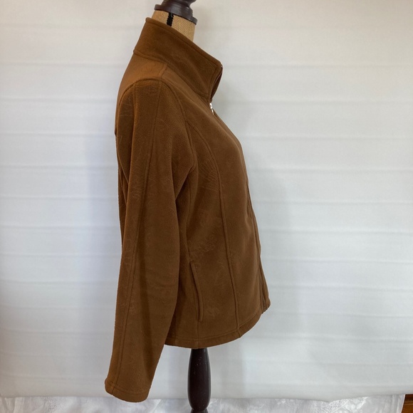eivissa Brown Fleece Jacket, long sleeve, fleece, zipper close, size large - Picture 4 of 8